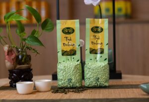 Một mẫu trà Oolong Bảo Lộc của thương hiệu Trà Rồng Vàng